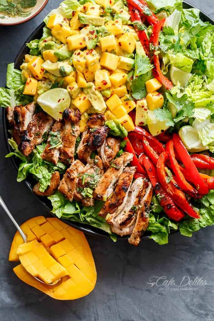 Healthy Grilled Chicken & Mango Avocado Salsa for Summer